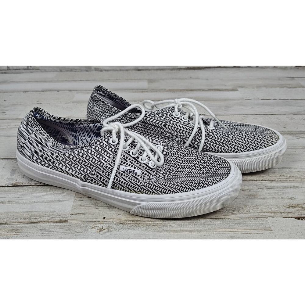 VANS Black & White Geometric Chevron Pattern TC6D Shoes Men’s 6.5 Women’s 8